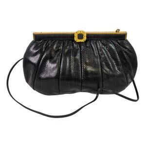 Black Leather Clutch Handbag